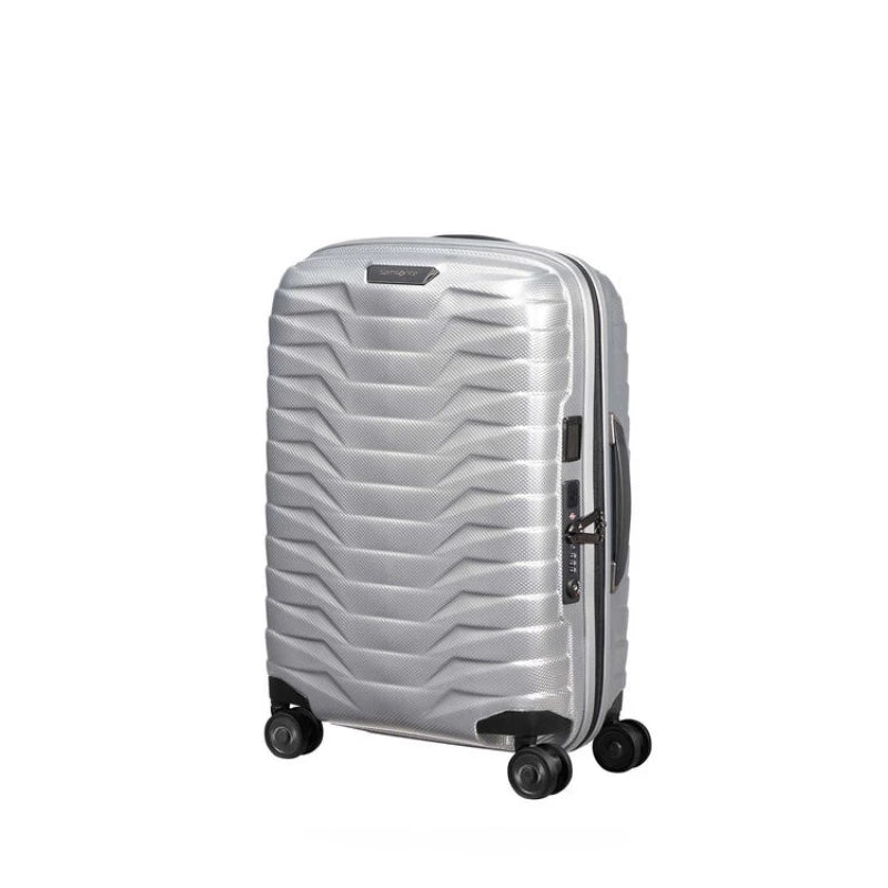 Samsonite Proxis Expandable Cabin Trolley Silver, Lightweight Roxkin Polypropylene, USB Port, TSA Lock, 4-Wheel Spinner