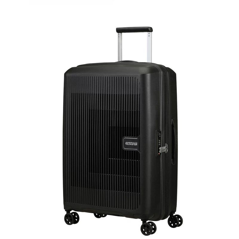 American Tourister Aerostep Medium Suitcase 67cm Black Expandable Luggage