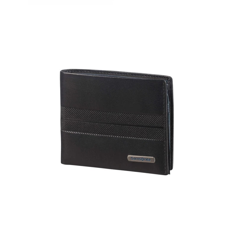 Samsonite Spectrolite SLG Leather Wallet Black and Night Blue RFID Protection