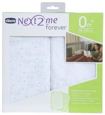 Chicco Next2Me 4Ever Bed Sheet Set – 2 Pieces, Soft Cotton