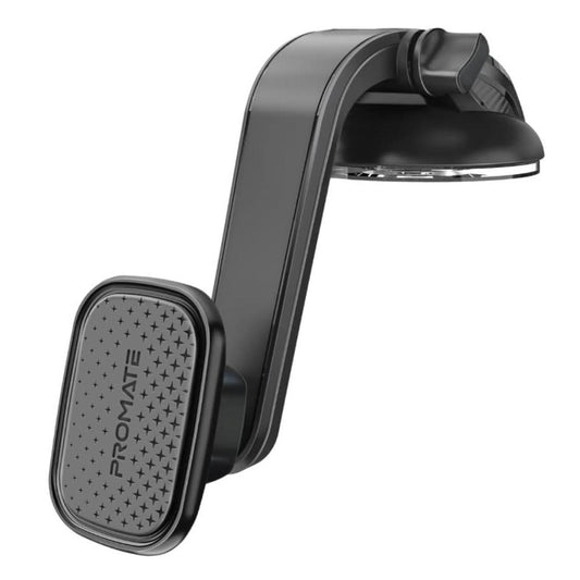 Promate Car Phone Holder, Magnetic Stick-On Dashboard Mobile Mount with 360 Degree Cradle-Free Design, Anti-Slip Grip and Magnetic Ring