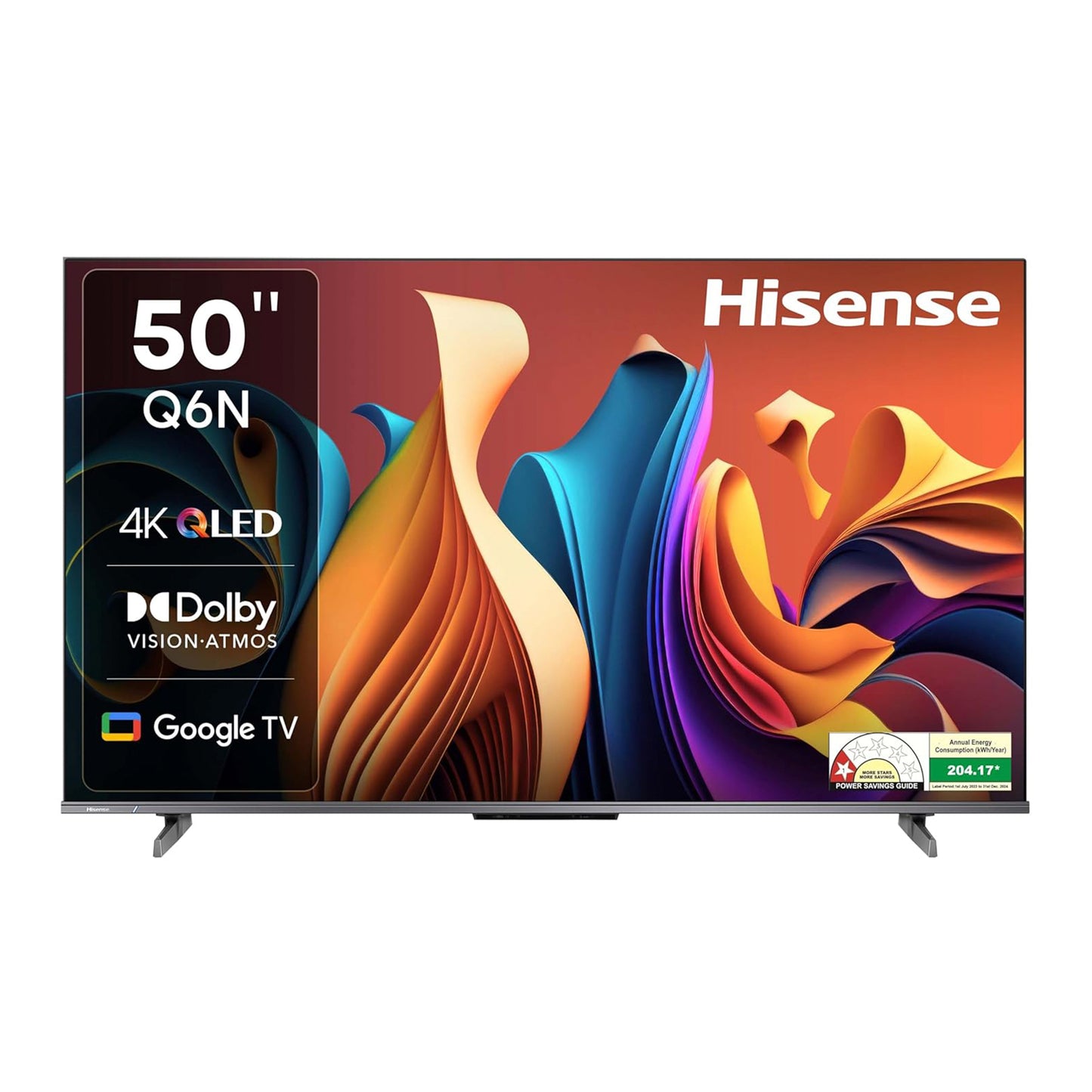 Hisense 126 cm (50 inches) Q6N Series 4K Ultra HD Smart Google QLED TV (Grey)
