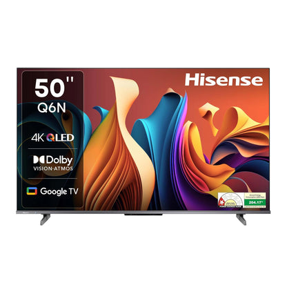 Hisense 126 cm (50 inches) Q6N Series 4K Ultra HD Smart Google QLED TV (Grey)