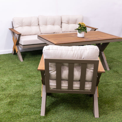 Lotus Lounge Set (5 Seaters) - Cream