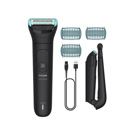 Philips Body Groomer 5000 Series, Triple Protect Shave System, Wet & Dry, 100 Min Run Time, Back Attachment, BG5475/15