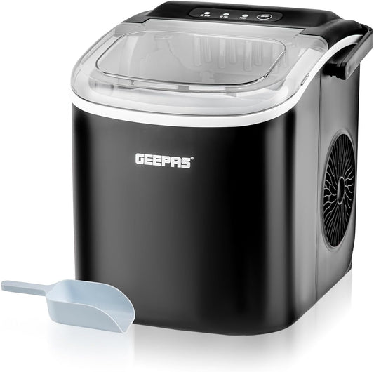 Geepas GIM63053UK Portable Automatic Ice Maker – 12kg/Day Capacity, 1.2L Water Tank