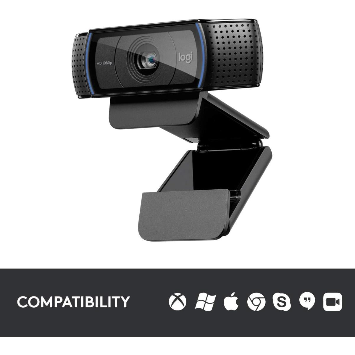 Logitech C920 PRO 1080p Business Webcam Full HD Glass Lens, 78° Field Of View, & HD Auto Light Correction