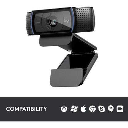 Logitech C920 PRO 1080p Business Webcam Full HD Glass Lens, 78° Field Of View, & HD Auto Light Correction