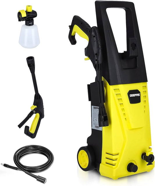 Geepas High Pressure Washer – 3000W, 135 Bar Powerful Electric Water Jet for Car, Home, and Garden Cleaning (GCW19027)