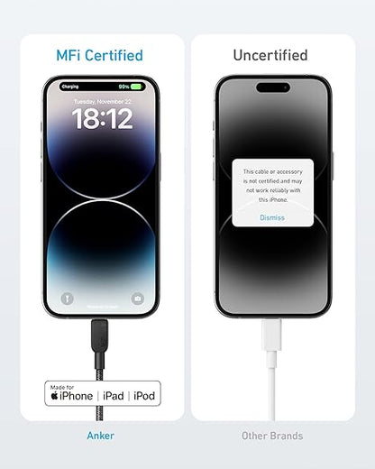 A81B5H11 Anker 322 USB-C to Lightning Cable (3ft Braided) Black