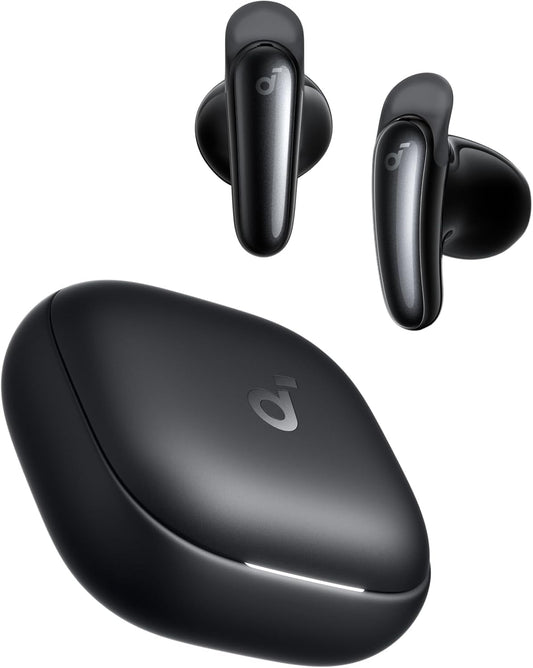 Soundcore Liberty Buds by Anker, Semi-in-Ear Design, Removable Ear Fins, Real-Time Adaptive Noise Cancelling, Fast Charging, Wireless Bluetooth Earbuds,Translation Earbuds, 30H Playtime
