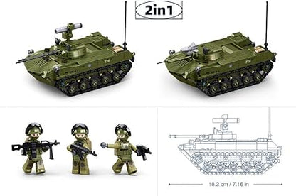 Sluban M38-B1250 BMD-2S Airborne Armored Vehicle, 516 Pieces