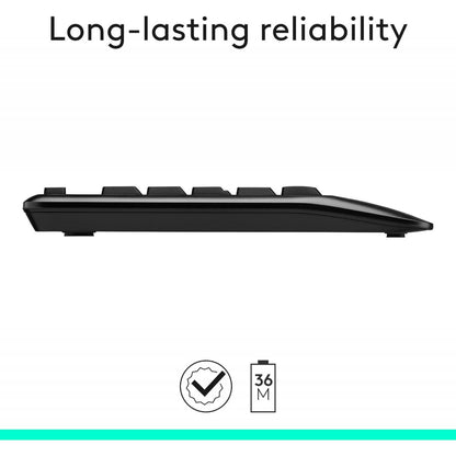 Logitech MK345 Wireless Combo Full-Sized Keyboard with Palm Rest and Comfortable Right-Handed Mouse, 2.4 GHz Wireless USB Receiver, Compatible with PC, Laptop,Black