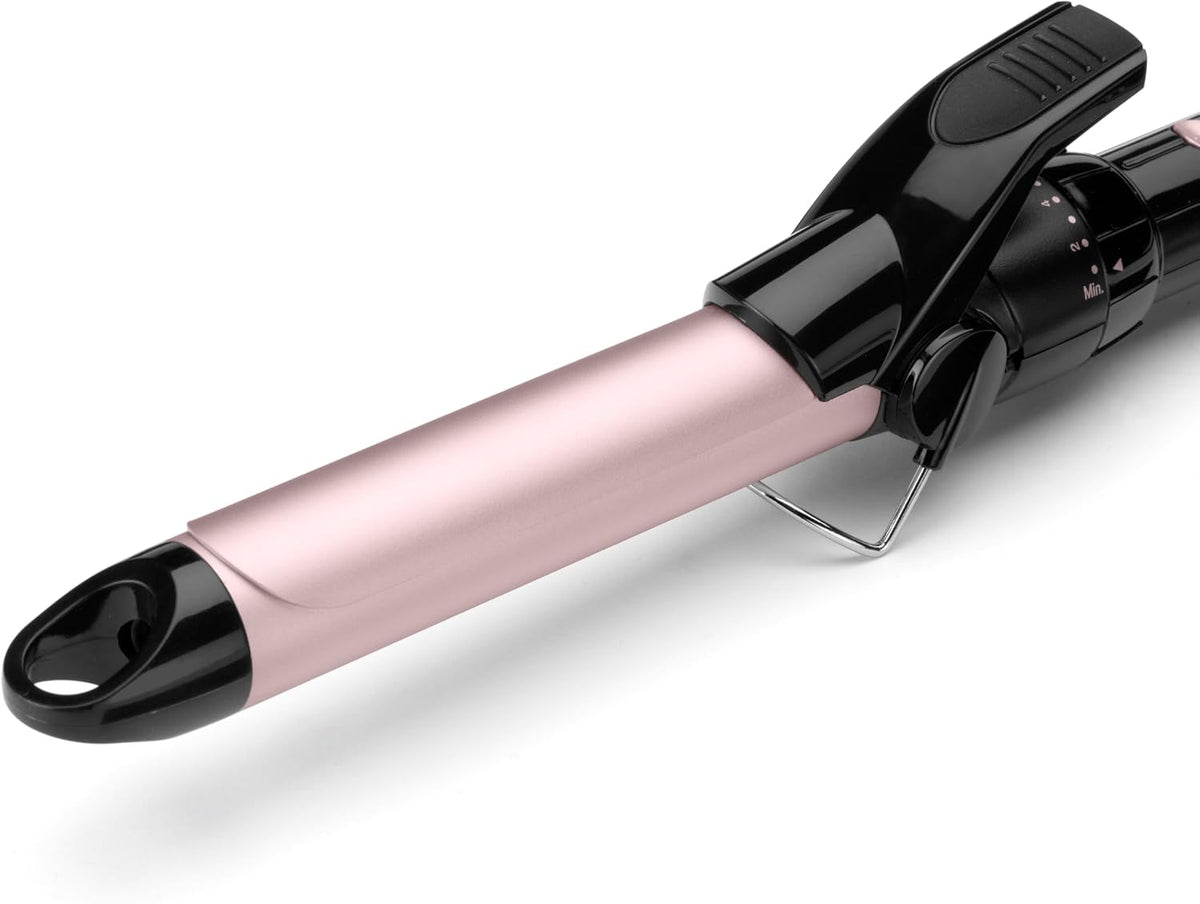 BaByliss 25mm Sublim’ Touch Pro Curling Iron | 180°C Salon Heat | 10 Adjustable Temperature Settings | Ceramic Coating | Cool Tip & Heat Protection Stand, Black/Pink - C325SDE