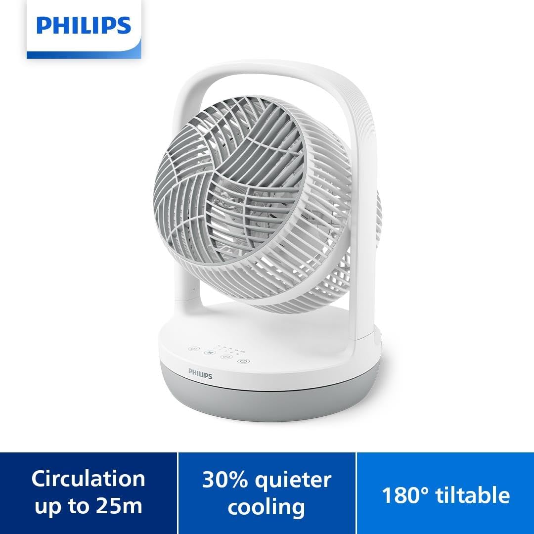 Philips Table Fan, Airflow 738m³/h, Sleep Mode, 180° Tilt