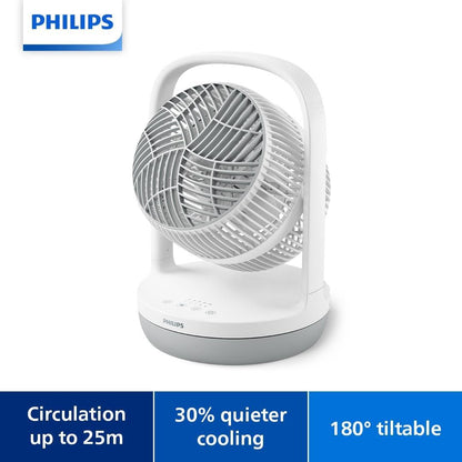 Philips Table Fan, Airflow 738m³/h, Sleep Mode, 180° Tilt