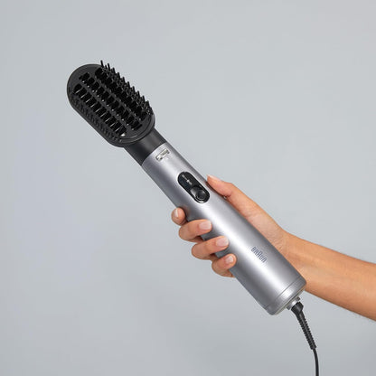 Braun Air Styler AS4.3, Advanced Care, Hair Drying, Volumiser and Smoothing, 1000 Watts, with 2 Attachment Drying Nozzle and Paddle Brush, Air Brush BRAS430SDE - Ionic Grey