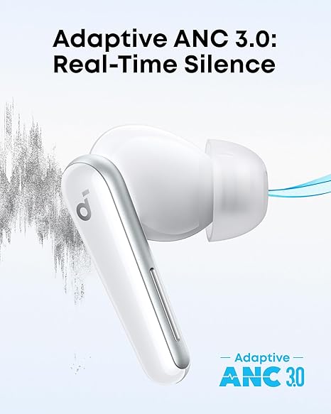 Anker soundcore Liberty 5 by Anker, Noise-Cancelling Wireless Earbuds, 2x Stronger Voice Reduction, Real-Time Adaptive Noise Cancellation, Fast Charging, Dolby Audio, 6-Mic AI Clear Calls, Long Battery Life