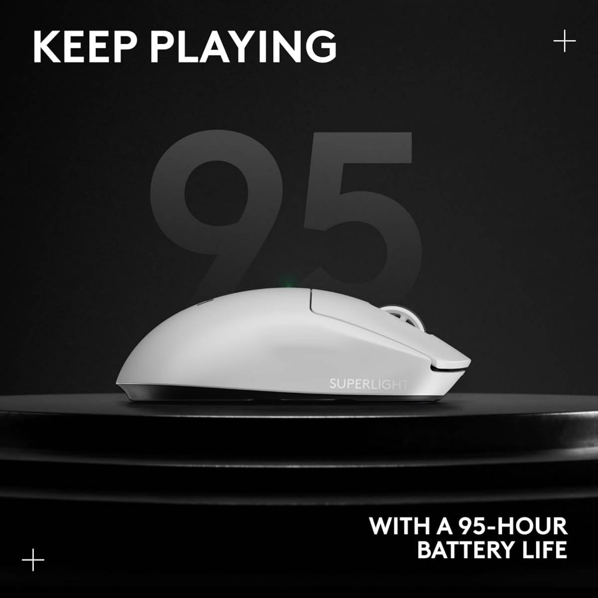 Logitech G PRO X SUPERLIGHT 2 Wireless Gaming Mouse, 60g Pro-Grade with 5 Programmable Buttons, 44k DPI Sensor, 8kHz Report Rate, USB-C Charging for PC/Mac - White (910-006639)