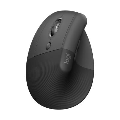 Logitech Lift Vertical Ergonomic Advanced Optical Wireless (Graphite) Mouse (2.4GHz & Bluetooth Connection) Quiet Clicks 6 Buttons