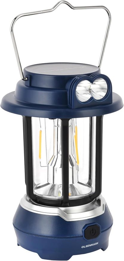 Olsenmark LED Emergency Lantern with Solar – OME2824, Energy Efficient, Super Bright, 7 Hours Runtime, Portable, Compact