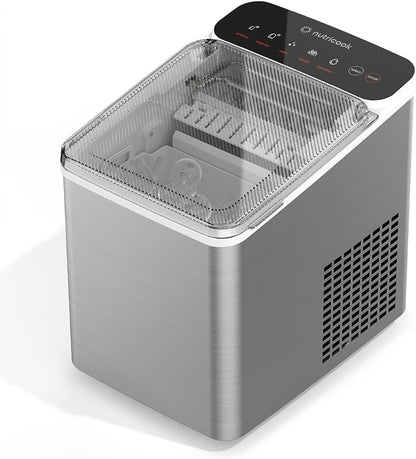 Nutricook Ice Maker NC-ICY510S, Bullet Ice in 7 Minutes, Self-Cleaning, 150W, Silver