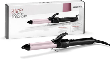 BaByliss 25mm Sublim’ Touch Pro Curling Iron | 180°C Salon Heat | 10 Adjustable Temperature Settings | Ceramic Coating | Cool Tip & Heat Protection Stand, Black/Pink - C325SDE