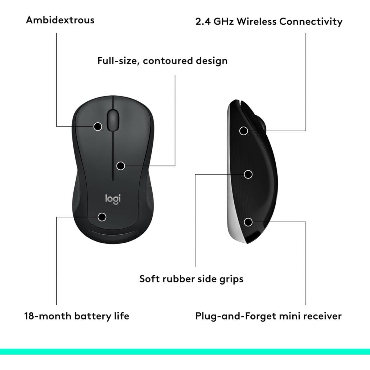 Logitech MK540 Advanced Wireless Keyboard and Mouse Combo for Windows, 2.4 GHz Unifying USB-Receiver, Multimedia Hotkeys