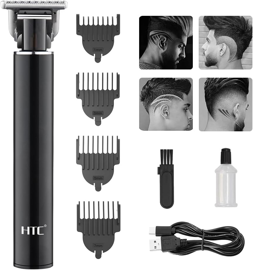 HTC AT115 Professional Men's Electric Shaver Vintage Design USB Rechargeable Electric Hair Clipper/Beard Trimmer for Face and Head Hair