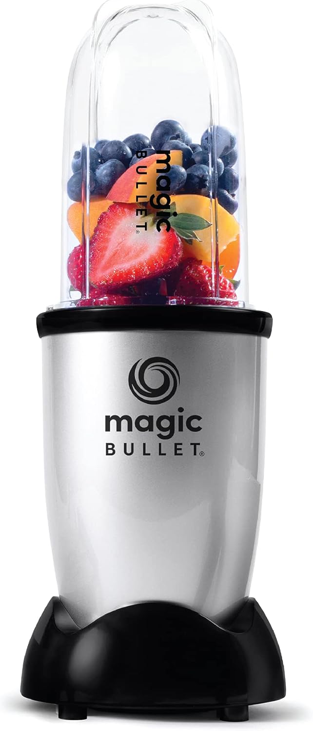 Magic Bullet 400 Watts, 9 Piece Set, Multi-Function High Speed Blender, Mixer System with Nutrient Extractor, Smoothie Maker, Silver, 2 Years Warranty