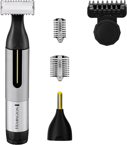 Remington Omniblade Hybrid Face and Body Stubble 100% Waterproof Rechargable Shaver with Adjustable Precision Dial Comb and Micro Trimmer, Black