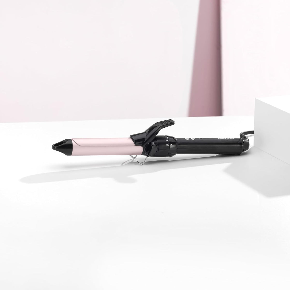 BaByliss 25mm Sublim’ Touch Pro Curling Iron | 180°C Salon Heat | 10 Adjustable Temperature Settings | Ceramic Coating | Cool Tip & Heat Protection Stand, Black/Pink - C325SDE
