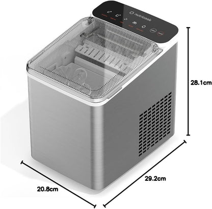 Nutricook Ice Maker NC-ICY510S, Bullet Ice in 7 Minutes, Self-Cleaning, 150W, Silver