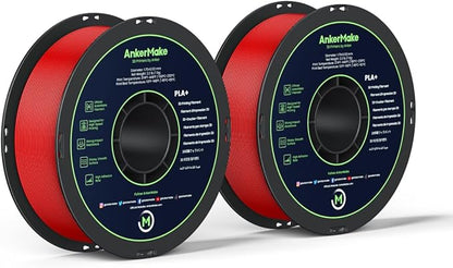 AnkerMake PLA+ 3D Printing Filament, Official Filament, 2-Pack, 4.4 lb / 2 kg, Durable, Smooth High-Adhesion Rate, Designed for High-Speed Printing
