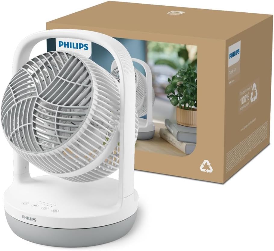 Philips Table Fan, Airflow 738m³/h, Sleep Mode, 180° Tilt