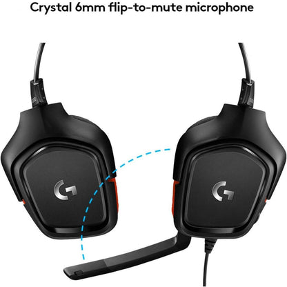 Logitech G332 Wired Gaming Headset, Rotating Leatherette Ear Cups, 3.5 mm Audio Jack, Flip-to-Mute Mic