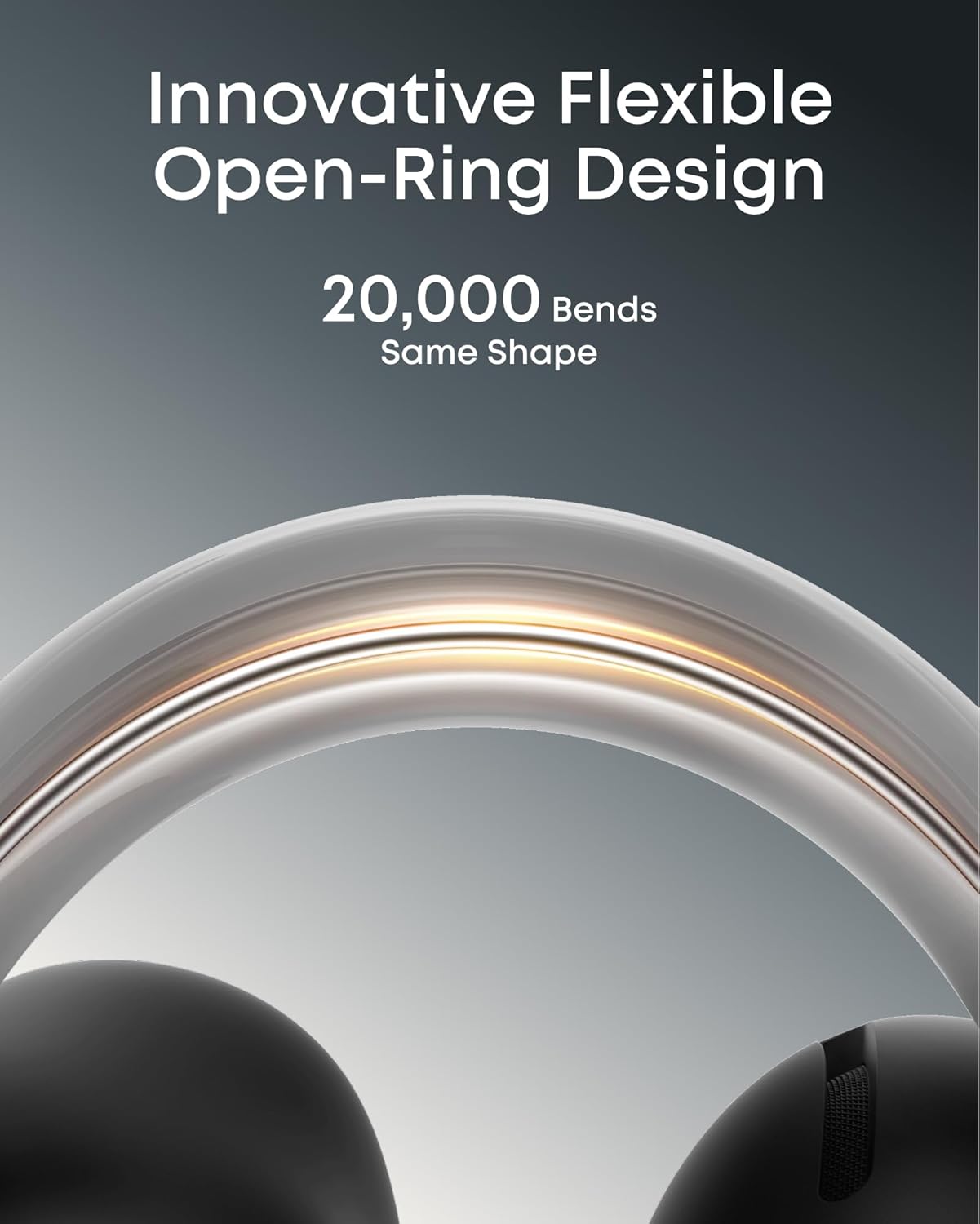 Soundcore AeroClip by Anker, Open-Ear Earbuds, Clip-On Headphones, Adaptive Comfort, Clear Calls with 4 Mics and AI, Stable Fit, 12mm Drivers for Powerful Bass, Hi-Res, Open-Ring Design