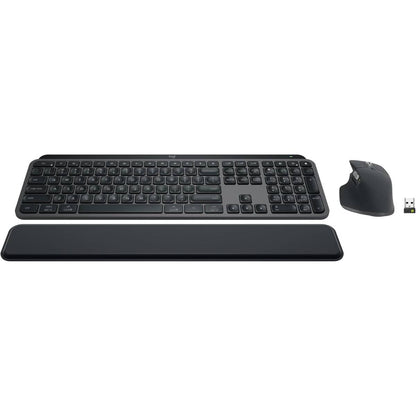 Logitech MX Keys S Combo - Performance Wireless Keyboard and Mouse with Palm Rest, Customizable Illumination, Fast Scrolling, Bluetooth, USB C, for Windows, Linux, Chrome, Mac,Color Graphite