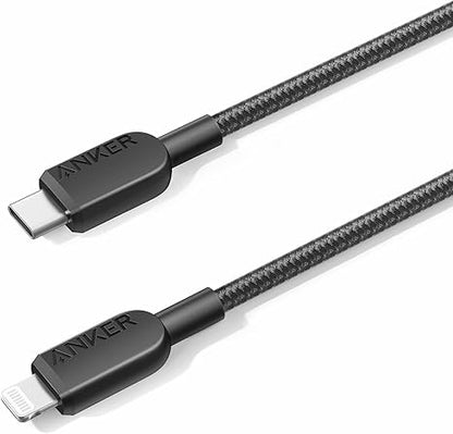 A81B5H11 Anker 322 USB-C to Lightning Cable (3ft Braided) Black