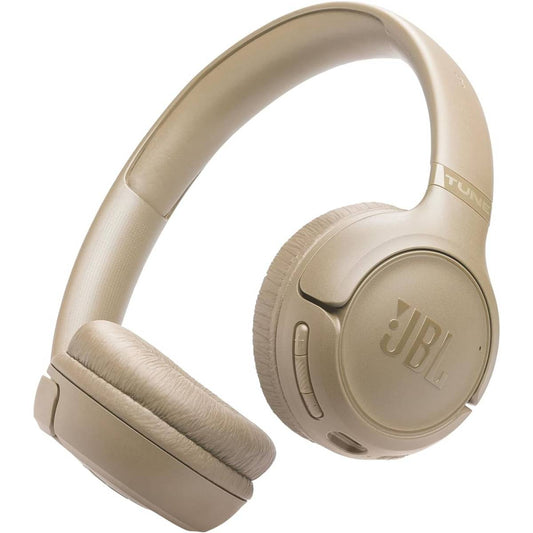 JBL Tune 530BT Wireless On-Ear Bluetooth Headphones with Pure Bass Sound, 76H Battery Life, Dual Beamforming Mics, Multi-Point Bluetooth 6.0, Foldable & Lightweight – Beige