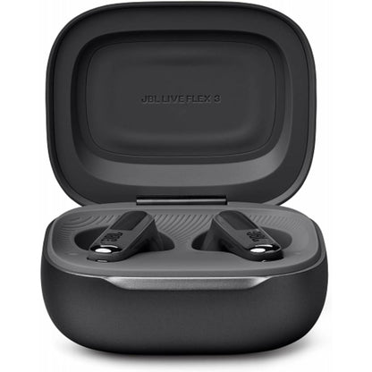 JBL LIVE FLEX 3 True wireless noise-cancelling earbuds with open-stick design and 50 hours total playback plus wireless charging, Black