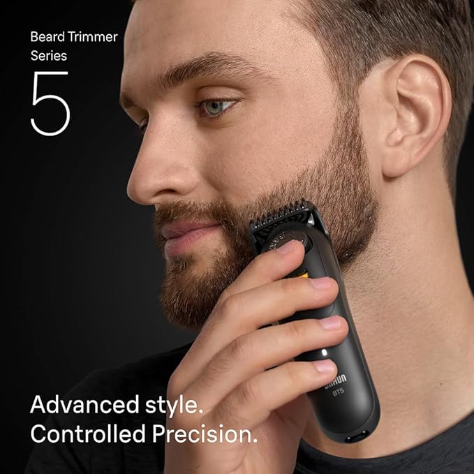 Braun Beard Trimmer Series 5 BT5560 with Precision Wheel, 8+ Styling Tools, 40 Length Settings, Precision Lock, Ultra Sharp Blade, 120 Min Battery, Waterproof