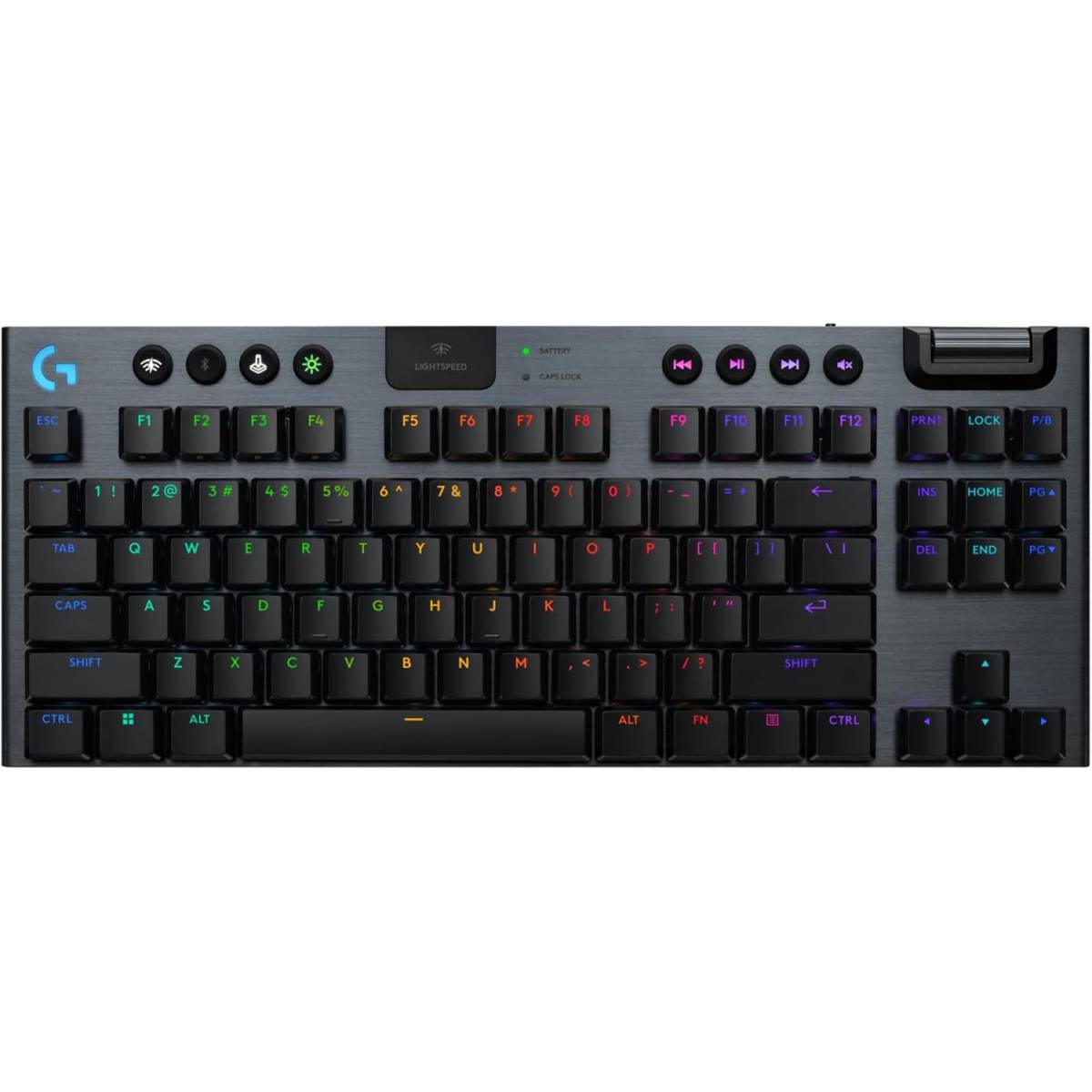 Logitech G915 X LIGHTSPEED TKL Clicky Wireless Gaming Keyboard – Clicky GL Low‑Profile Switches, Tri‑Mode Connectivity, KEYCONTROL Customization, LIGHTSYNC RGB, Aluminum Alloy Build, Black (920-012757)