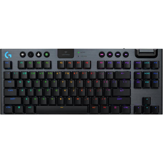 Logitech G915 X LIGHTSPEED TKL Clicky Wireless Gaming Keyboard – Clicky GL Low‑Profile Switches, Tri‑Mode Connectivity, KEYCONTROL Customization, LIGHTSYNC RGB, Aluminum Alloy Build, Black (920-012757)