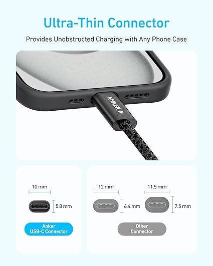 Anker Zolo USB-C to USB-C Cable 240W Braided 6ft