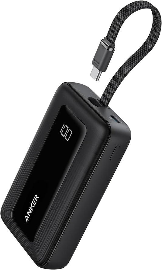 Anker Zolo Powerbank 10000mAh 22.5W Fast Charging Power Bank with Built-in USB-C Cable A110D