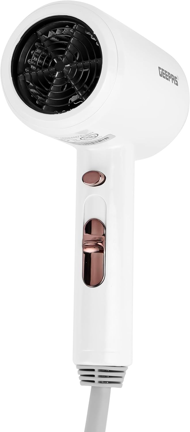 Geepas GHD86073 Wall Mounted Hair Dryer – 1200W, 2 Speed Settings, Hot & Cold Function, Overheat Protection