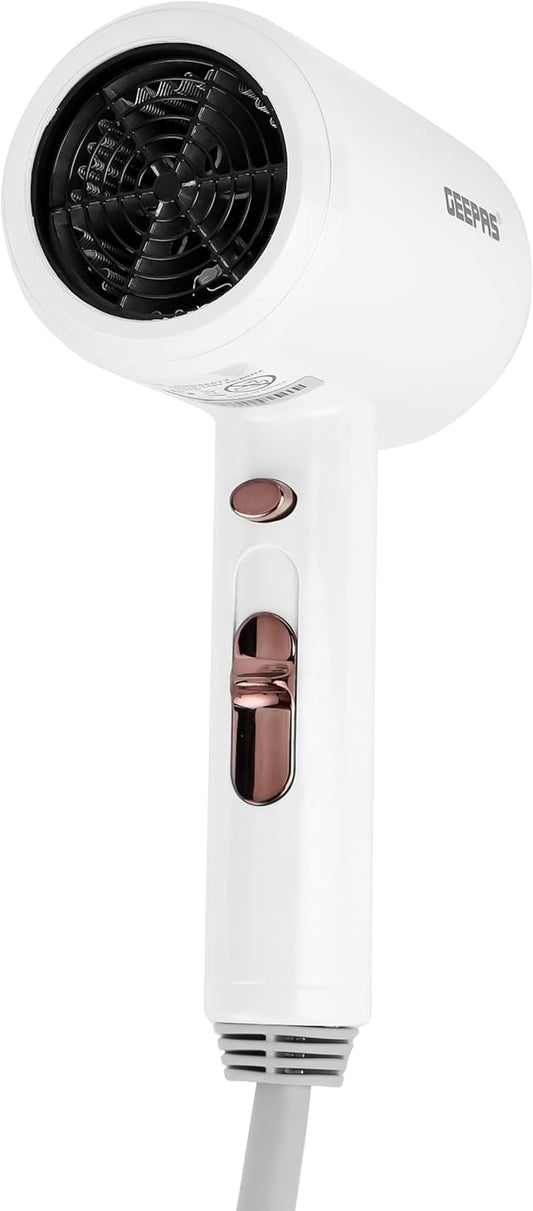 Geepas GHD86073 Wall Mounted Hair Dryer – 1200W, 2 Speed Settings, Hot & Cold Function, Overheat Protection