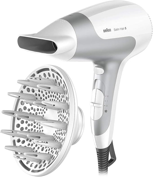 Braun Satin Hair 5 HD585 Power Perfection dryer 2500 Watts - White / Grey