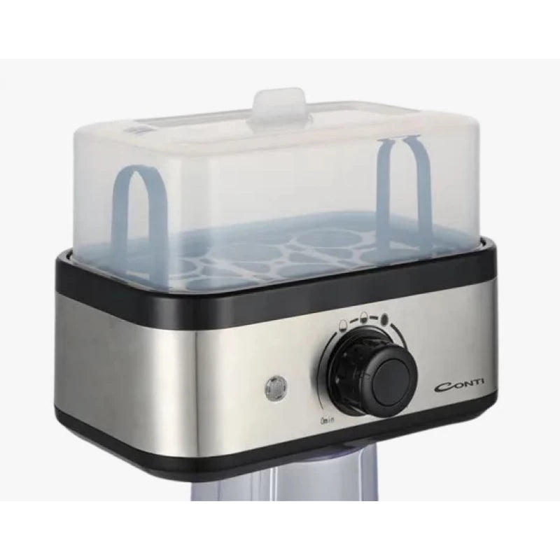 Conti EB 64001 BS Egg Boiler – 6 Egg Capacity, 3 Cooking Settings, Automatic Power-Off, 400W